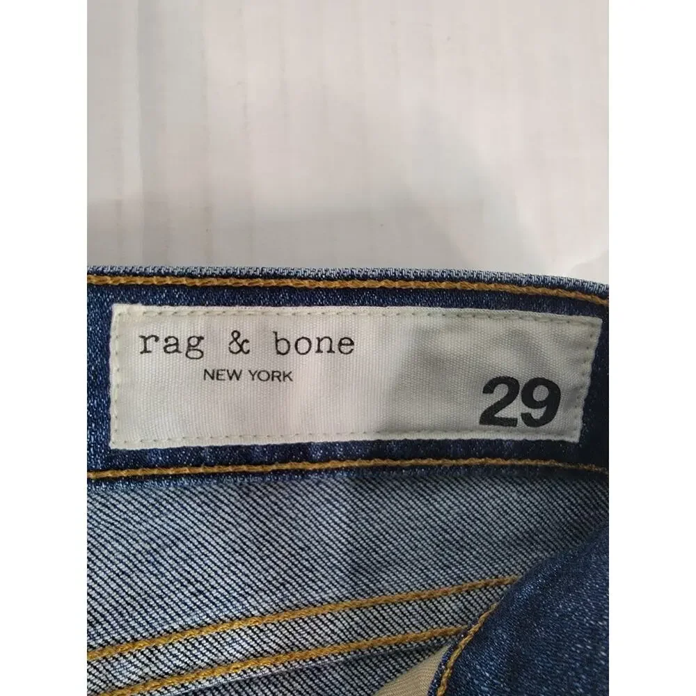 Rag & Bone Jeans Women's Size 29 Dre Slim Boyfriend Mid Rise Raw Hem Stretch_7
